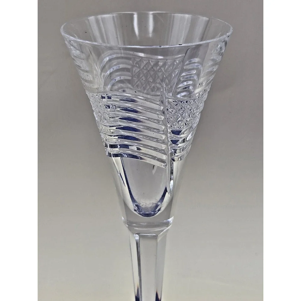 Waterford Crystal SPIRIT of AMERICA Flag Champagne Flutes VTG